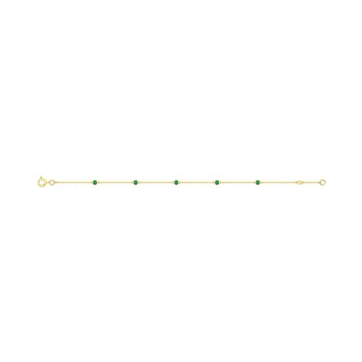 Bracelet en or jaune et émeraude