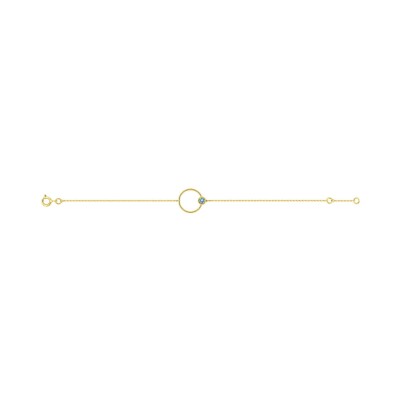 Bracelet en or jaune et topaze bleue