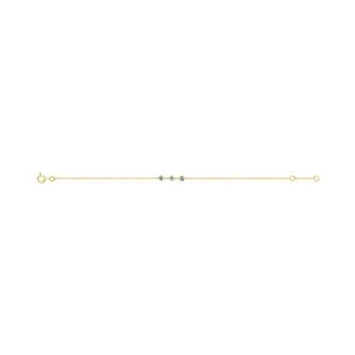 Bracelet en or jaune et topaze bleue