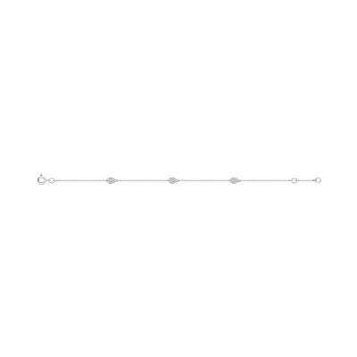 Bracelet en or blanc et oxyde de zirconium