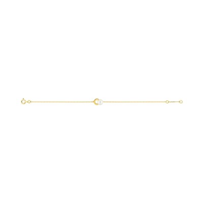 Bracelet en or jaune et perle de culture 6mm