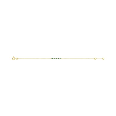 Bracelet en or jaune et émeraude