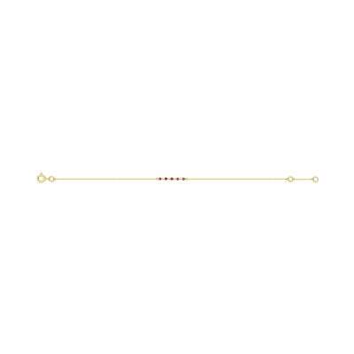 Bracelet en or jaune et rubis