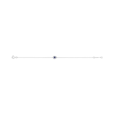 Bracelet en or blanc, saphir et diamant 0.01ct