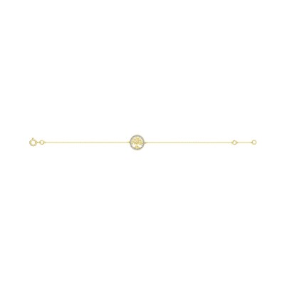Bracelet en or jaune et oxyde de zirconium