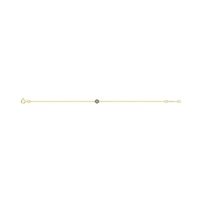 Bracelet en or jaune, saphir et diamant 0.01ct