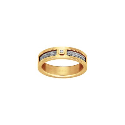 Bague Phebus en acier et diamant