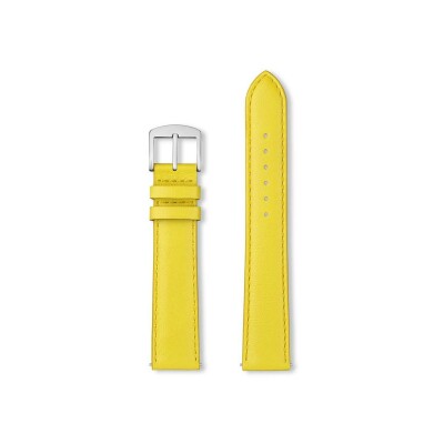 Bracelet montre Rochet Baltimore en cuir brillant jaune - 14mm