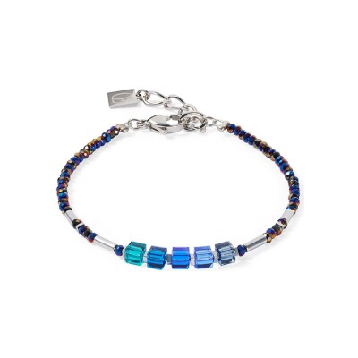 Bracelet Coeur de Lion Cube Story Minimalistic Sparkling en acier, cristaux Swarovski, hématite et verre