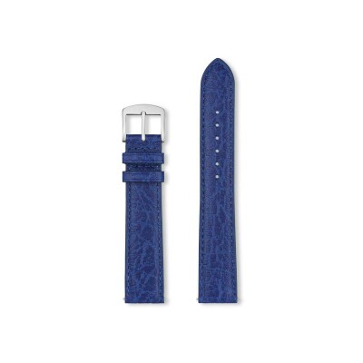 Bracelet montre Rochet Buffalo en cuir mat bleu roy - 16mm