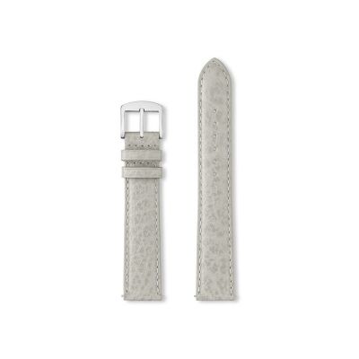 Bracelet montre Rochet Buffalo en cuir mat gris argent - 14mm