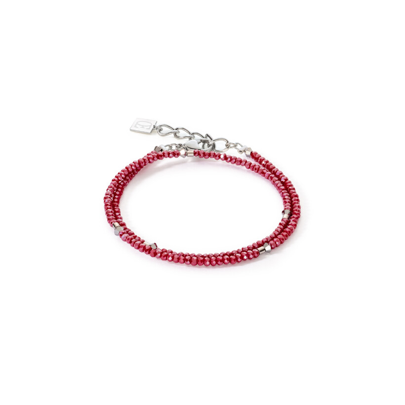 Bracelet Cœur de Lion en métal doré rose et verre et cristaux