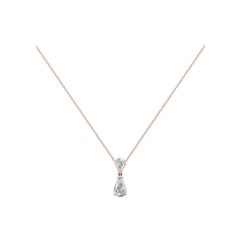 Collier Infini en or rose, diamants et diamants