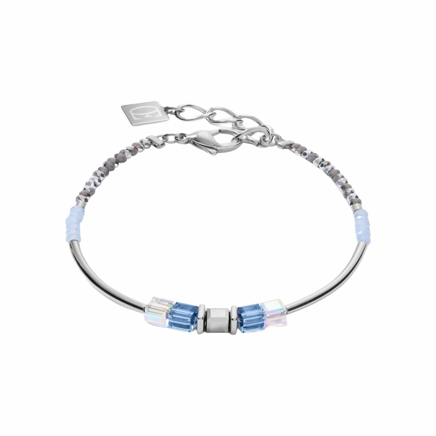 Bracelet Cœur de Lion en acier et cristaux et verres taillés