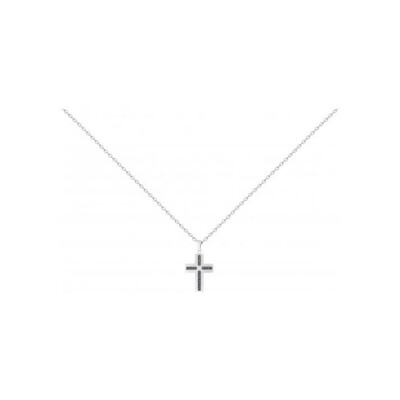 Collier Phebus en acier, carbone et diamant