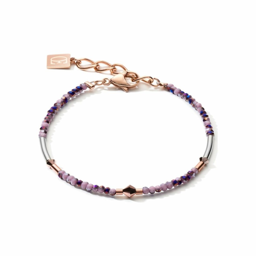 Bracelet Cœur de Lion en métal doré rose et cristaux