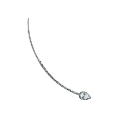 Collier Poire diamants or blanc