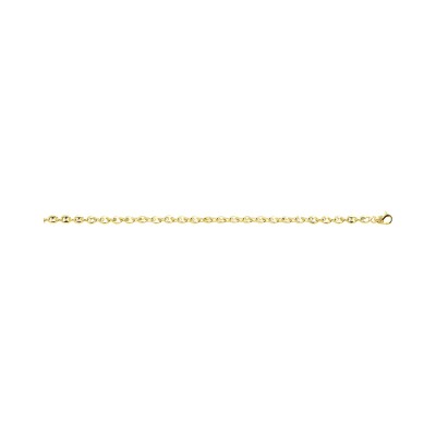 Bracelet maille marine en or jaune, taille 18 cm
