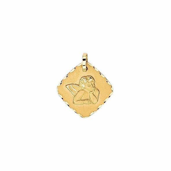 Médaille de baptême ange en or jaune 750 millièmes