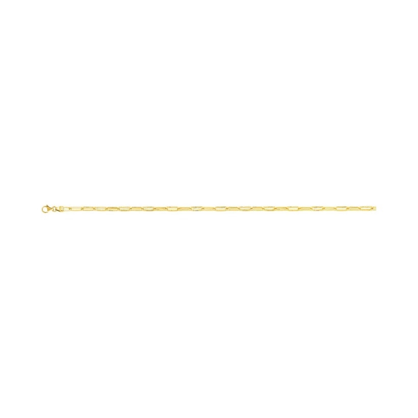 Chaîne forçat rectangle en or jaune, 45cm