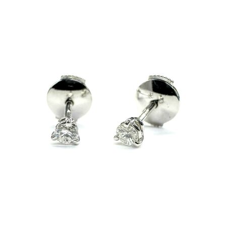 Puces d'oreilles Isabelle Barrier en or blanc et diamants de 0.12ct