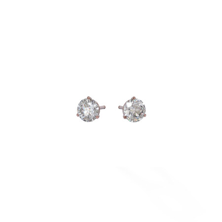 Earrings, rose gold, diamonds