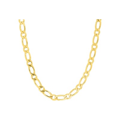 Chaîne alternée ultra-plate 1+1 en or jaune