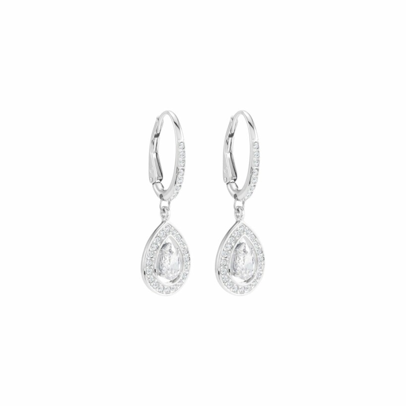 Boucles d'oreilles Swarovski Attract Square en cristaux Swarovski et métal rhodié