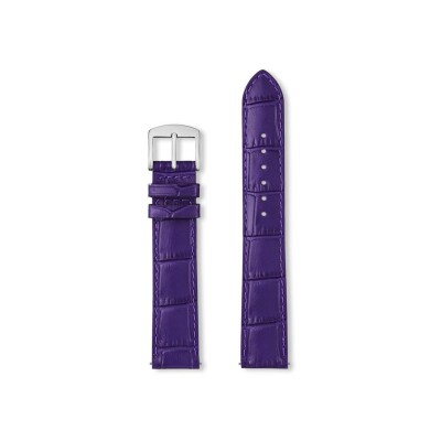 Bracelet montre Rochet Yaounde en cuir grain alligator brillant lavande - 16mm