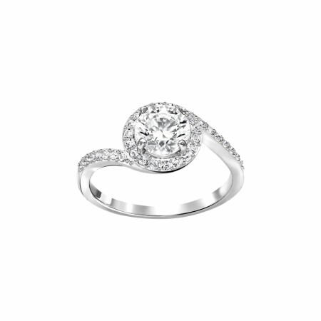 Bague Swarovski Attract Square en cristaux Swarovski et métal rhodié, taille 58