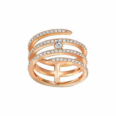 Bague Swarovski Creativity en cristaux Swarovski et métal doré rose, taille 52