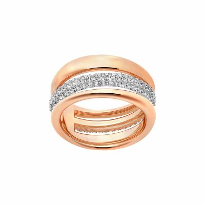 Bague Swarovski Exact en cristaux Swarovski et métal doré rose, taille 52