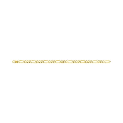 Chaîne alternée ultra-plate 1+3 en or jaune, 50cm