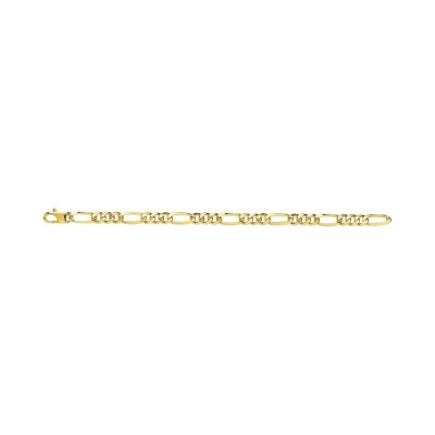 Chaîne alternée ultra-plate 1+3 en or jaune, 50cm