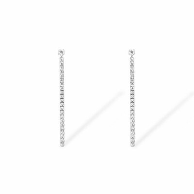 Boucles d'oreilles pendantes Messika Gatsby en or blanc et diamants