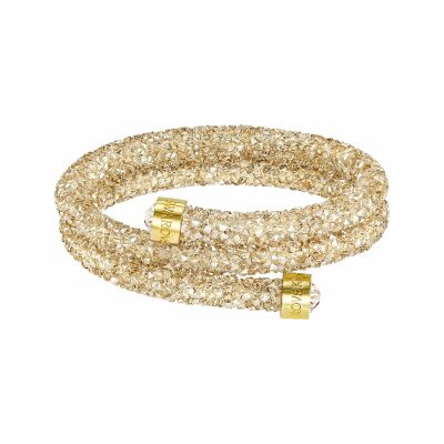 Bracelet jonc Swarovski Crystaldust Double en cristaux Swarovski et métal doré, taille M