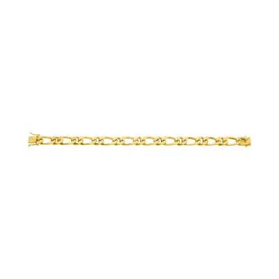 Chaîne alternée 1+1 en or jaune, 21cm