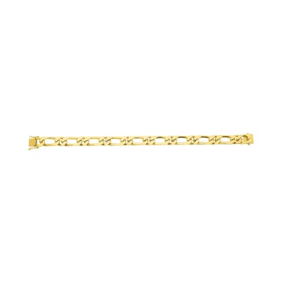 Bracelet chaîne maille alternée 9mm en or jaune