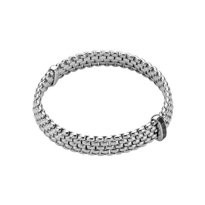 FOPE PANORAMA Flex'it armband in witgoud met zwarte diamanten, maat L