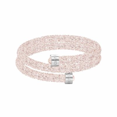 Bracelet jonc Swarovski Crystaldust Double en cristaux Swarovski et métal doré rose, taille M