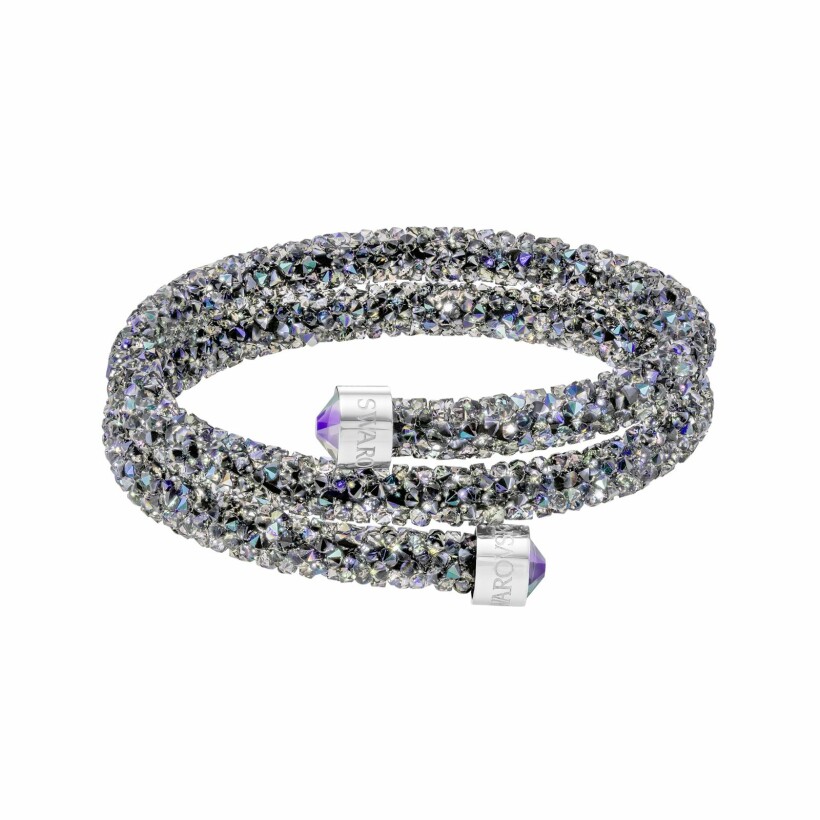 Bracelet jonc Swarovski Crystaldust Double en cristaux Swarovski et métal, taille M