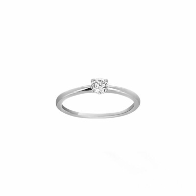 Solitaire Ph. Tisseront en or blanc et diamant serti 4 griffes de 0.25ct