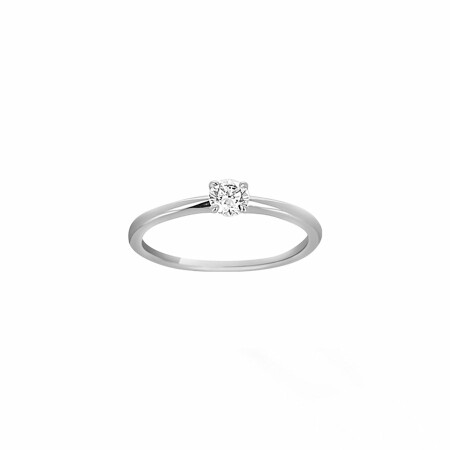 Solitaire Ph. Tisseront en or blanc et diamant serti 4 griffes de 0.25ct