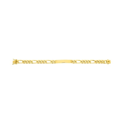Gourmette maille figaro alternée en or jaune