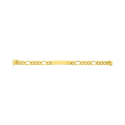 Gourmette maille figaro alternée en or jaune