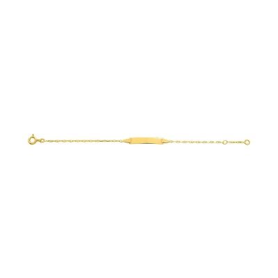 Gourmette Bébé en or jaune, taille 14cm