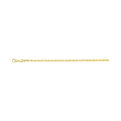 Chaîne forçat barette en or jaune, 50cm