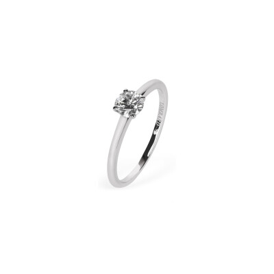 Solitaire Lombard Joaillier en or blanc et diamant