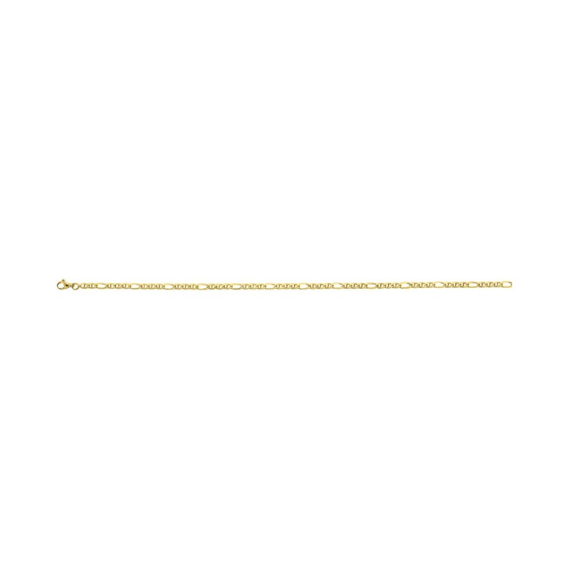 Chaîne bâton alternée en or jaune, 50cm