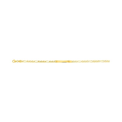 Goourmette maille marine plate alternée en or jaune